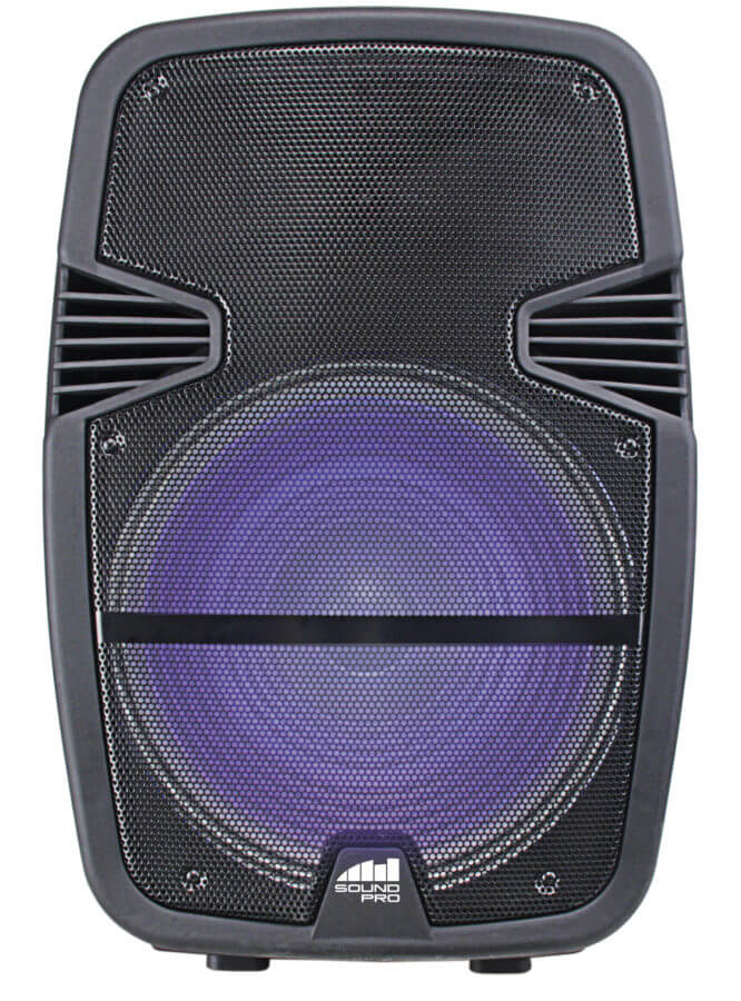 Load image into Gallery viewer, Naxa Portable 15 inch Bluetooth Party Speaker with Disco Light and Stand
