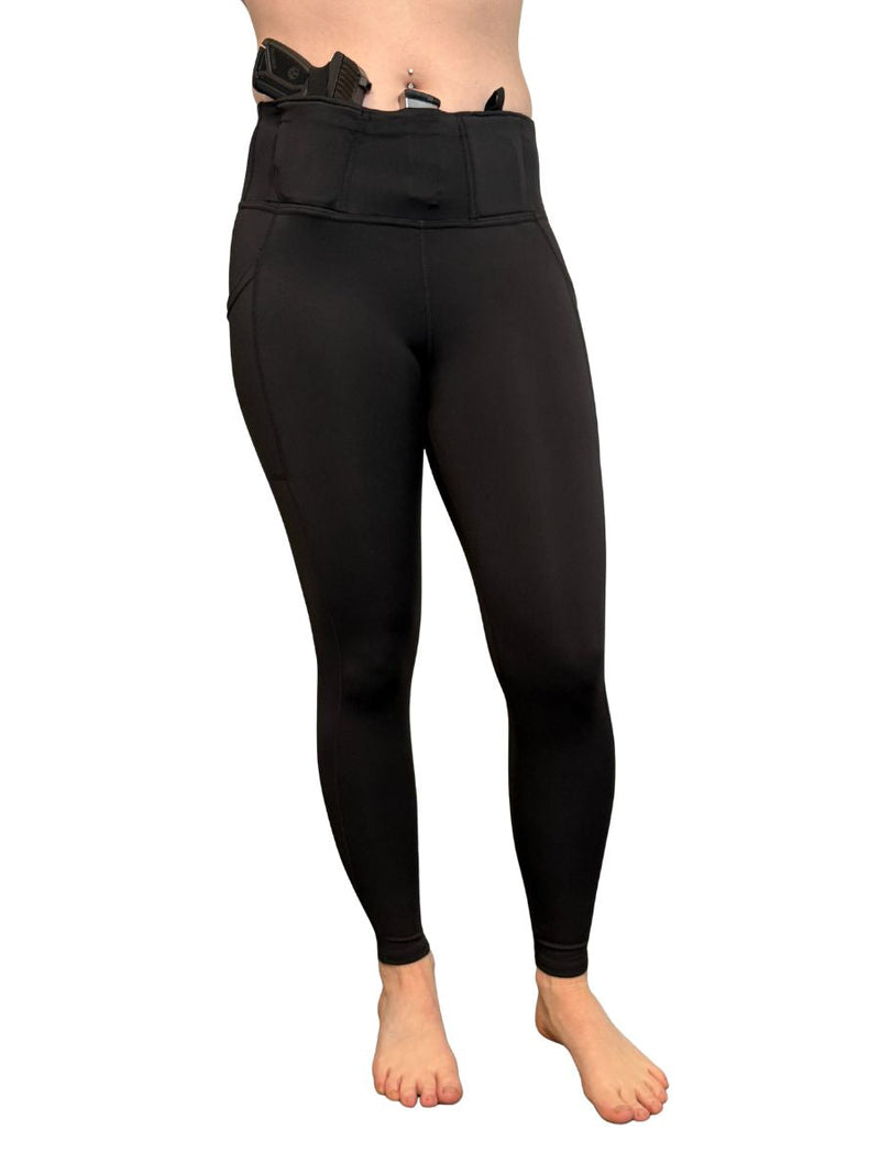 Load image into Gallery viewer, Defender Concealed Carry Leggings | Black &amp; Olive

