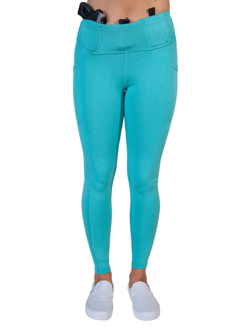 Load image into Gallery viewer, Defender Concealed Carry Leggings | Heathered Teal
