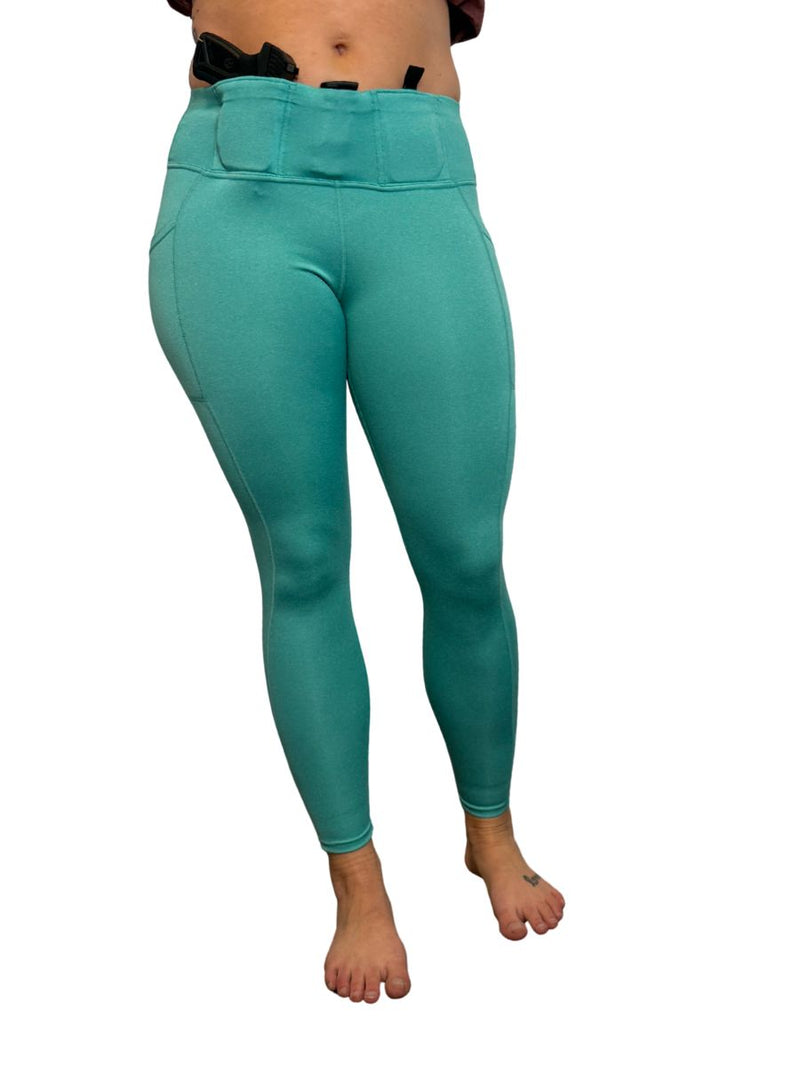 Load image into Gallery viewer, Defender Concealed Carry Leggings | Heathered Teal
