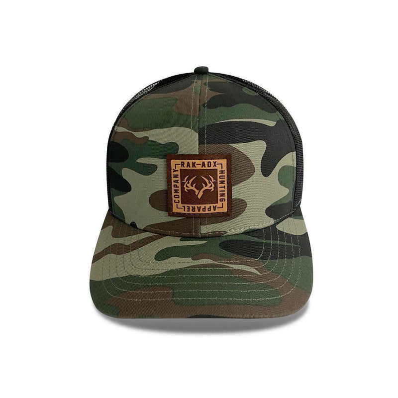 Load image into Gallery viewer, Delta Camo Leather Patch Trucker Hat
