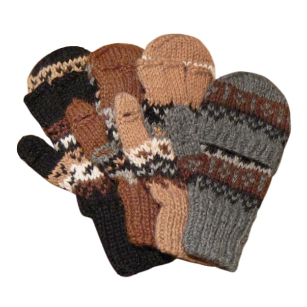Load image into Gallery viewer, Deluxe Hand Knit Hooded Kids Alpaca Gloves (&quot;Glittens&quot;)
