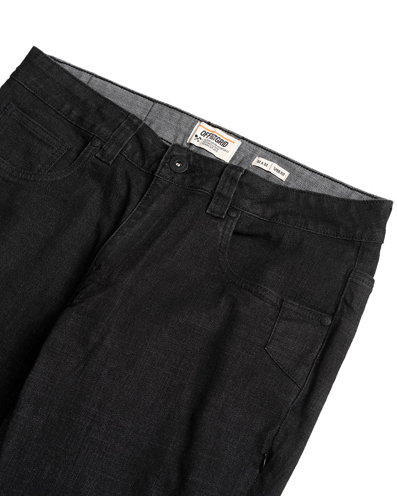 Load image into Gallery viewer, Hideout Denim Taper Fit Pants - Black
