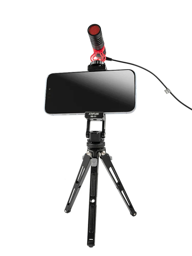 Load image into Gallery viewer, Linkogear Aluminum Phone Clamp Mount 360° Rotating Cold Shoe Tripod
