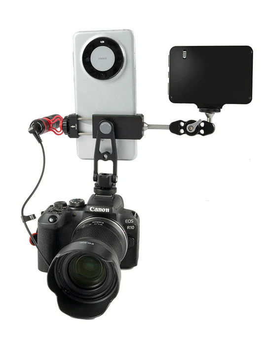 Linkogear Aluminum Phone Clamp Mount 360° Rotating Cold Shoe Tripod