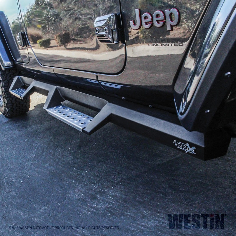 Load image into Gallery viewer, Westin/HDX 2018 Jeep Wrangler JL Unlimited Drop Nerf Step Bars - Textured Black
