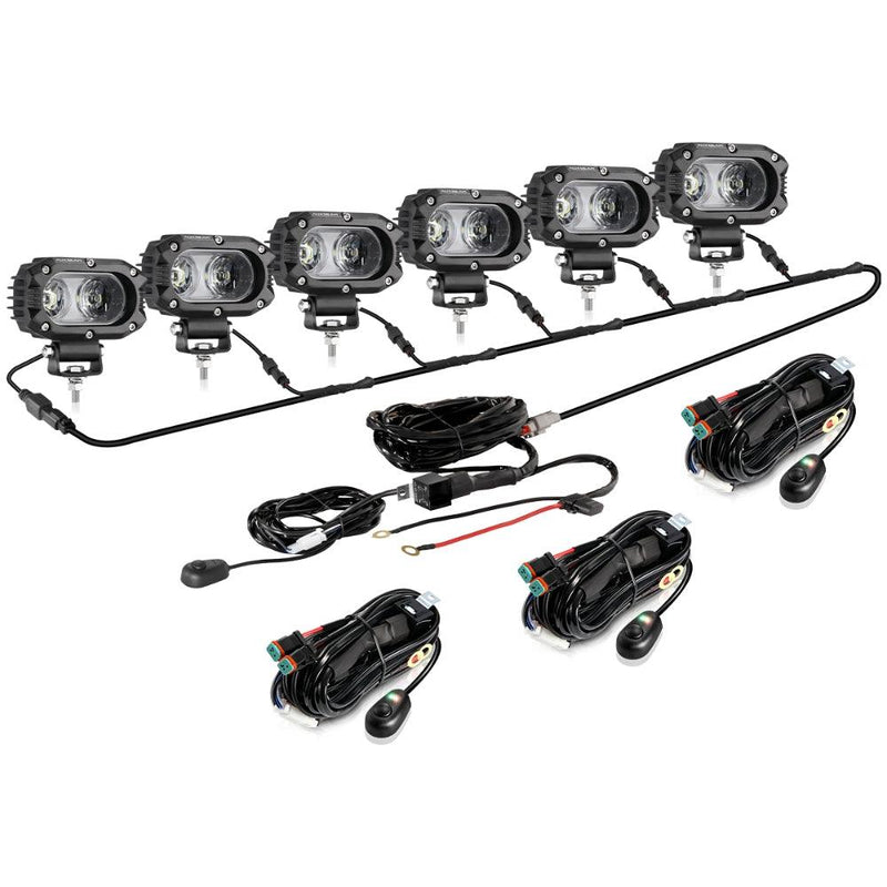 Load image into Gallery viewer, R4 Series | 4 Inch 60W Corrugated Lens 120° Wide Beam LED Pods Lights
