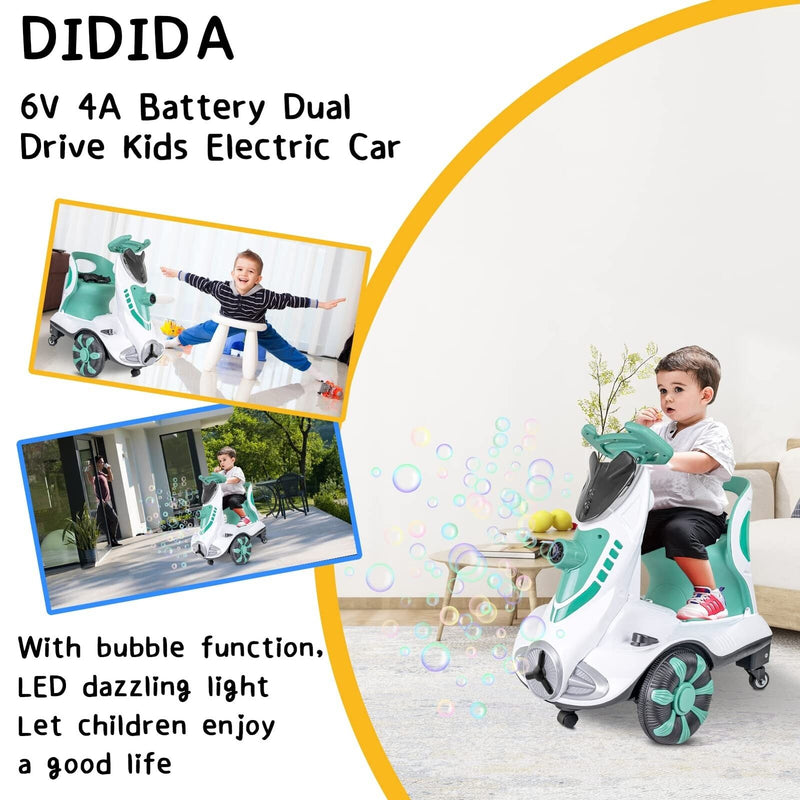 Load image into Gallery viewer, Didida 6V Dual Drive Kids Ride on Car with Automatic Bubble Function and Fun Accessories

