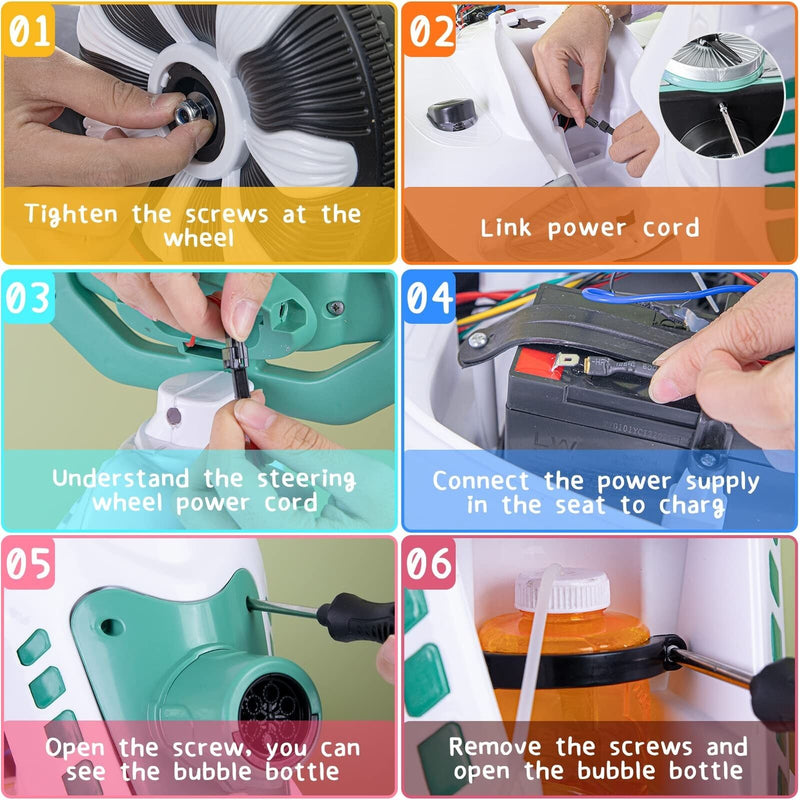 Load image into Gallery viewer, Didida 6V Dual Drive Kids Ride on Car with Automatic Bubble Function and Fun Accessories
