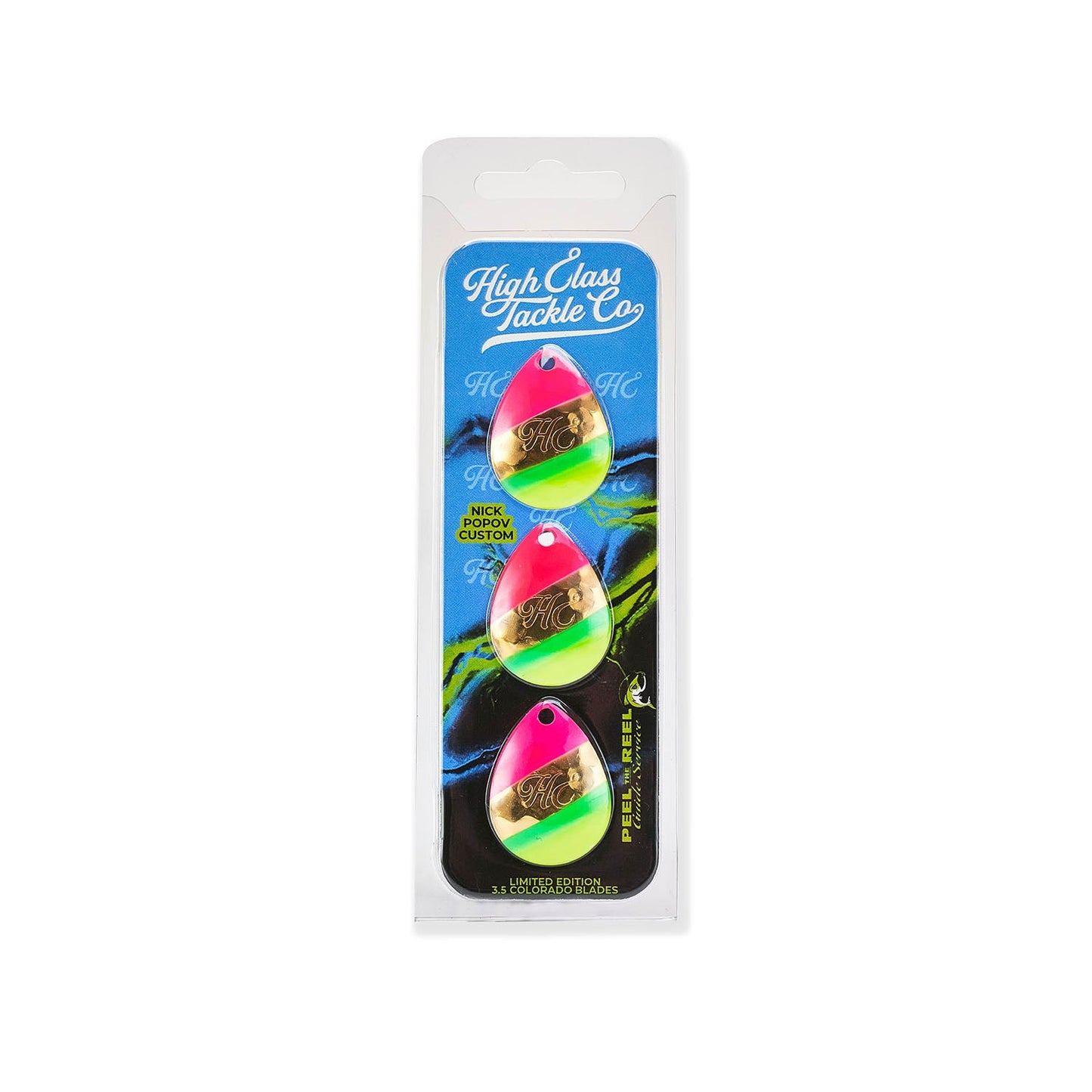 "Dirty Bird" Peel The Reel x High Class 3.5 Colorado Blades (3-Pack)