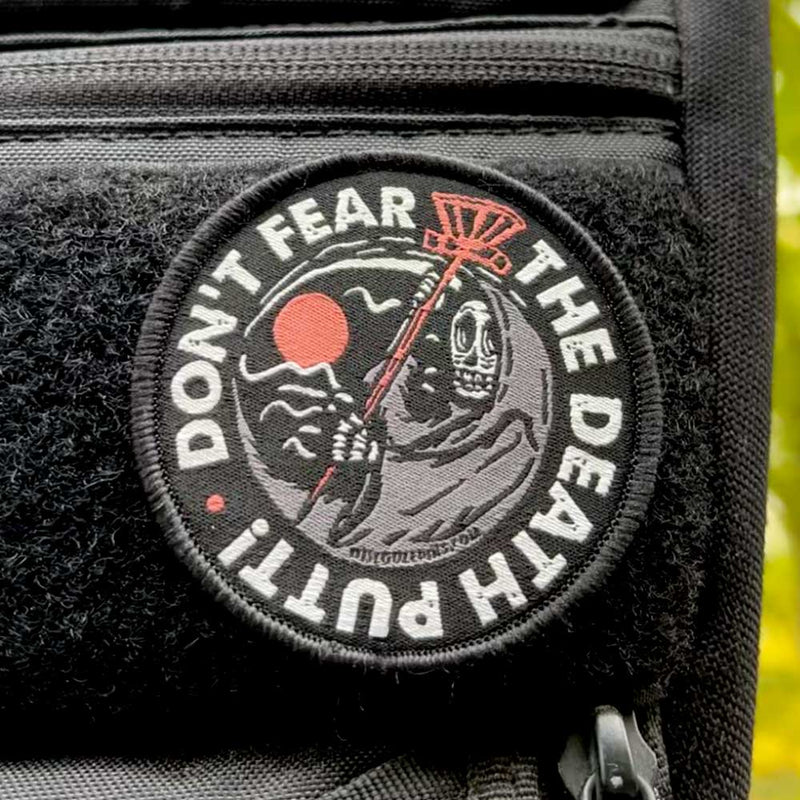 Load image into Gallery viewer, Don't Fear The Death Putt Disc Golf Patch - Hook And Loop
