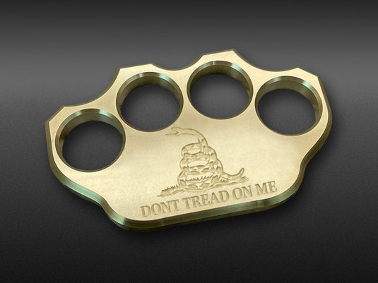 Milspin 3/4lb Brass Knuckle Gadsden Flag Solid Brass Paperweight