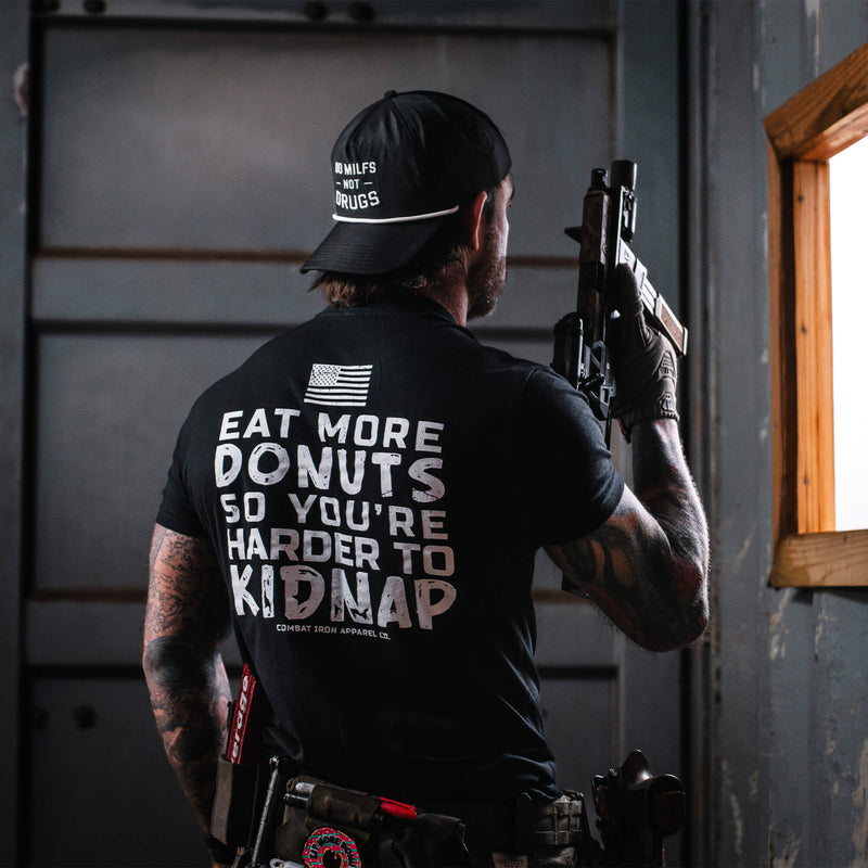 Load image into Gallery viewer, Eat More Donuts So You&#39;re Harder To Kidnap Men&#39;s T-Shirt
