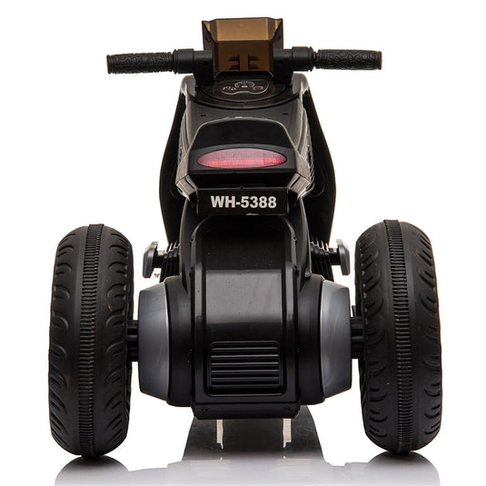Double Drive 6V Kids Electric Motorcycle with 3 Wheels - Black