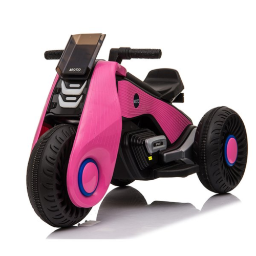Double the Fun: Pink 3-Wheel Electric Motorcycle for Kids