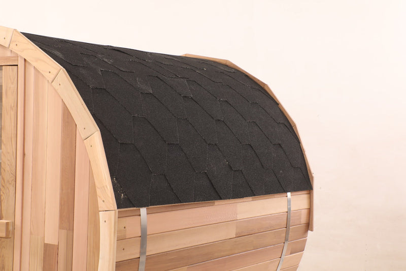 Load image into Gallery viewer, Blisspod | Prague | Canadian Red Cedar Outdoor Steam Barell Sauna | Full Glass Back
