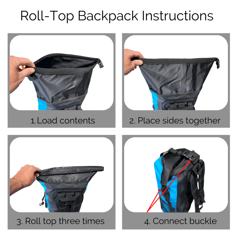 Load image into Gallery viewer, 30L Waterproof Backpack – Roll-Top Dry Bag for Beach, Travel &amp; Outdoor Gear
