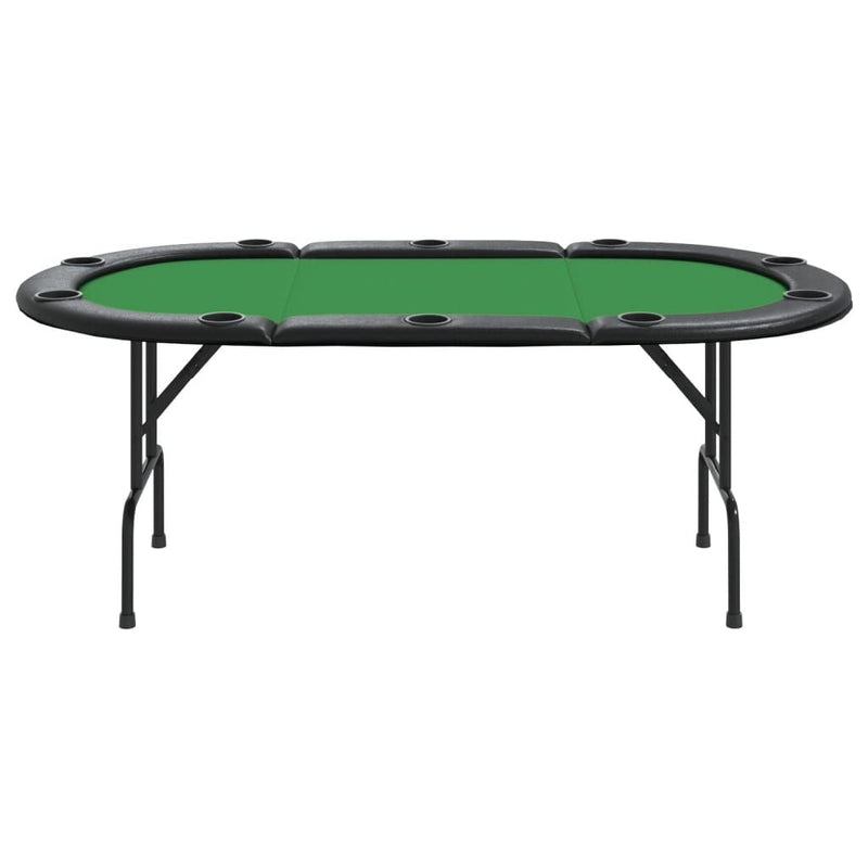 Load image into Gallery viewer, 10-Player Folding Poker Table Green 81.1&quot;x41.7&quot;x29.5&quot;
