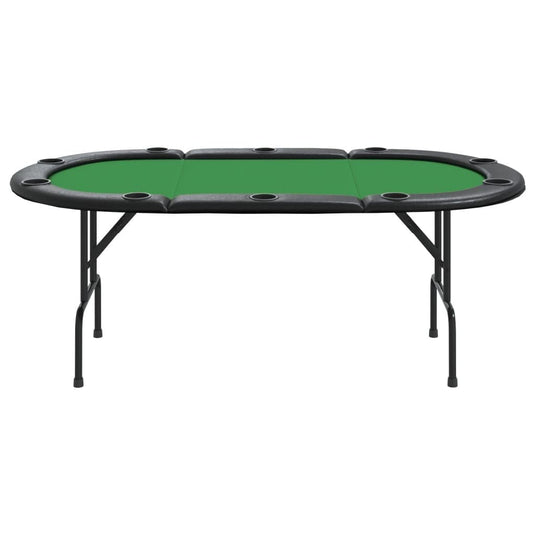 10-Player Folding Poker Table Green 81.1"x41.7"x29.5"