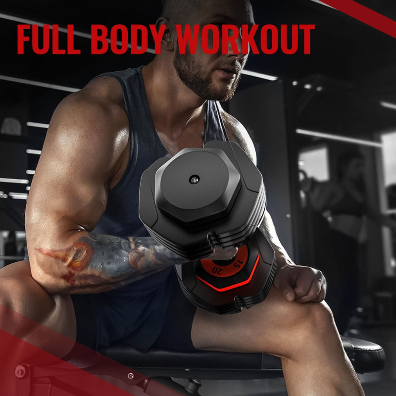 Load image into Gallery viewer, 25LB 5 in 1 Single Adjustable Dumbbell Free Dumbbell Weight Adjust with Anti-Slip Metal Handle, Ideal for Full-Body Home Gym Workouts
