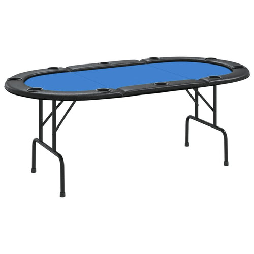 10-Player Folding Poker Table Blue 81.1