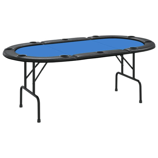 10-Player Folding Poker Table Blue 81.1