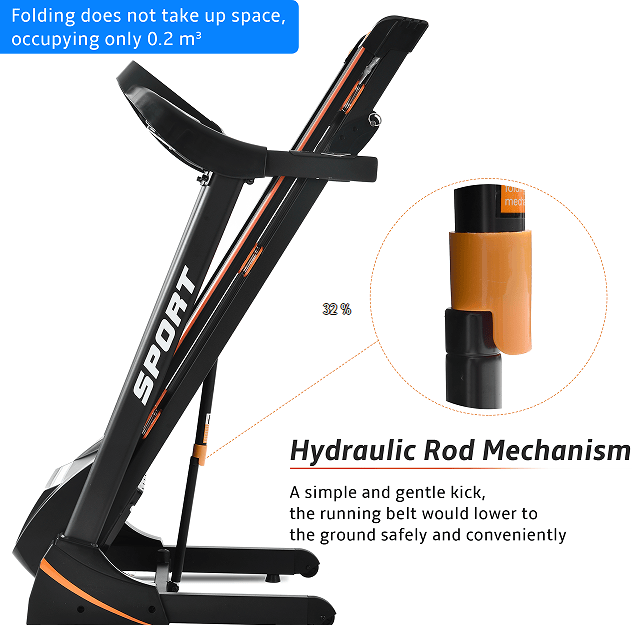 Load image into Gallery viewer, 330LBS Folding peloton Treadmill Aerobic Training 14.8KM/h Running Fitness LCD Display 5in 3.5HP motor, Medium Treadmill Home / Office adult men and women
