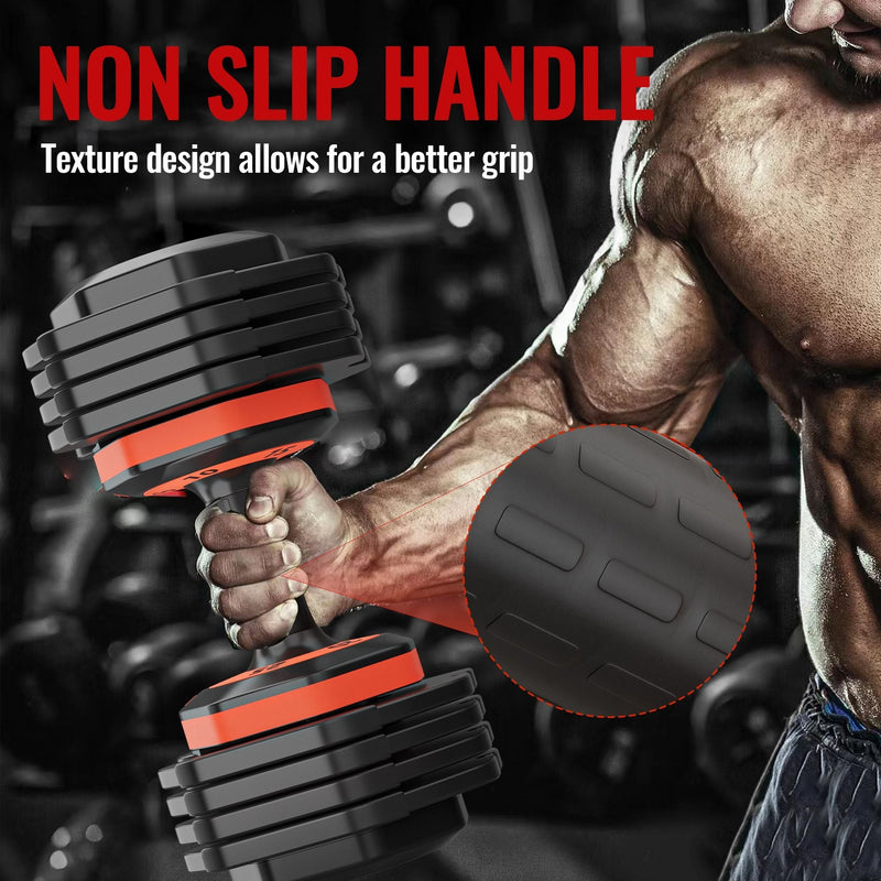 Load image into Gallery viewer, 25LB 5 in 1 Single Adjustable Dumbbell Free Dumbbell Weight Adjust with Anti-Slip Metal Handle, Ideal for Full-Body Home Gym Workouts
