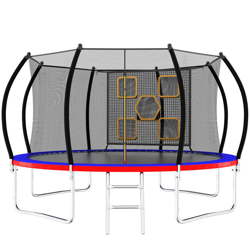 Load image into Gallery viewer, 14FT Trampoline, Outdoor Trampolines for Kids and Adults, Recreational Trampoline with Enclosure Net &amp; Ladder, Round Trampoline ASTM Approved
