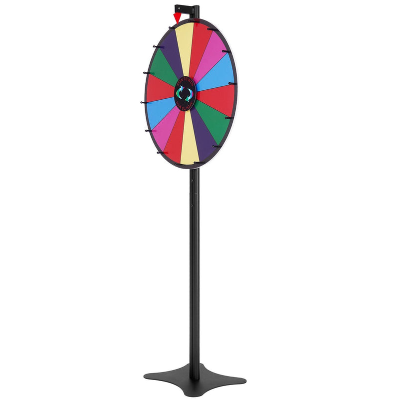 Load image into Gallery viewer, 24-inch Prize Wheel, 14 Slots Spinning Wheel, Roulette Wheel with a Dry Erase and 2 Markers, Tabletop or Floor Standing
