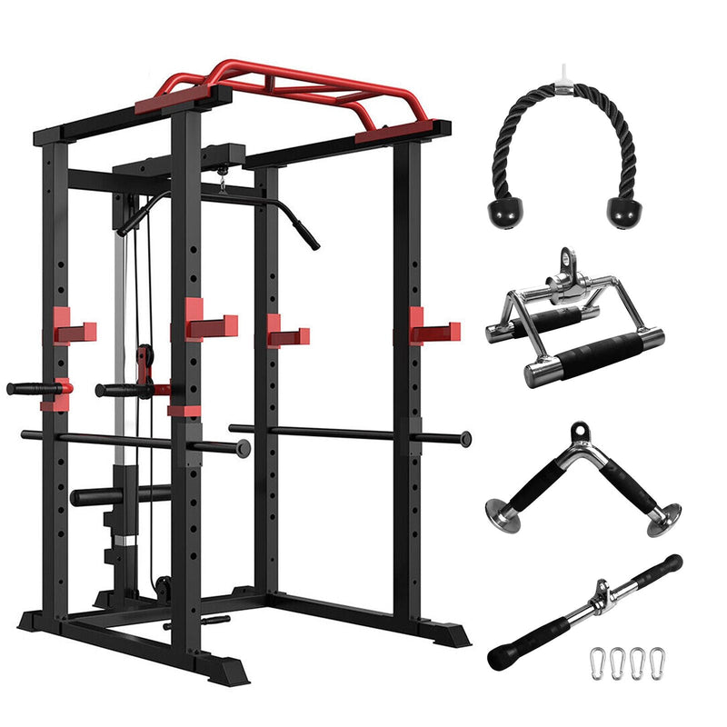 Load image into Gallery viewer, 1000Lbs Capacity Multi-functional Power Cage, Home Adjustable Pullup Squat Rack Comprehensive Fitness power Rack
