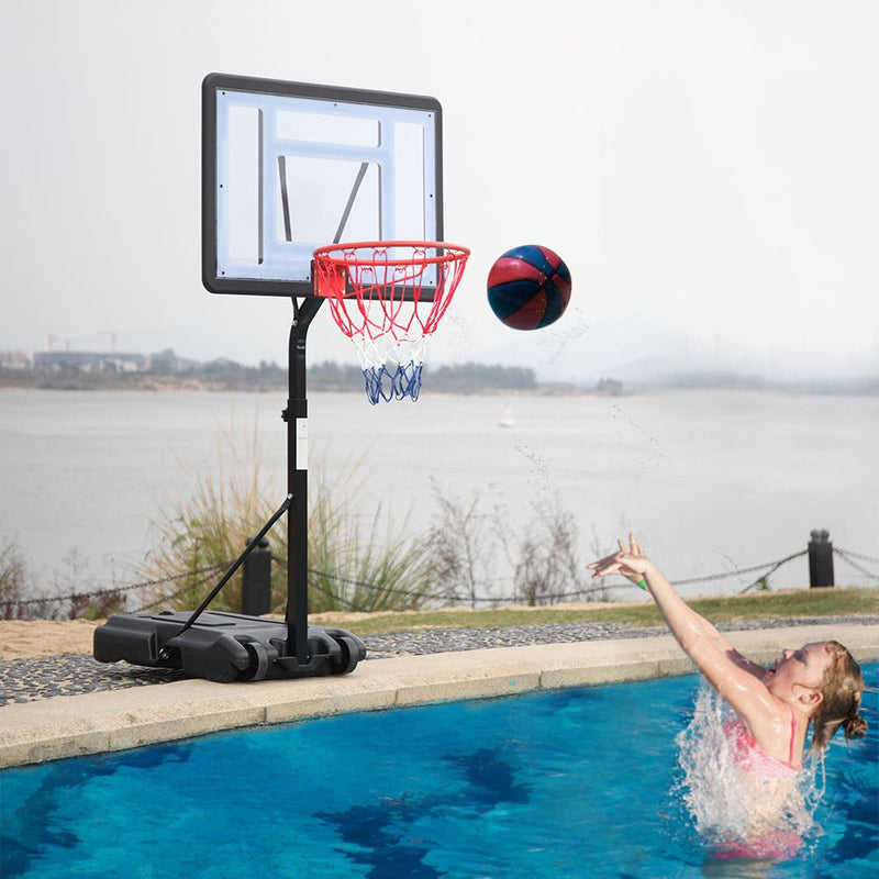 Load image into Gallery viewer, Adjustable Height Portable PVC Swimming Pool Basketball Stand for 7# Balls
