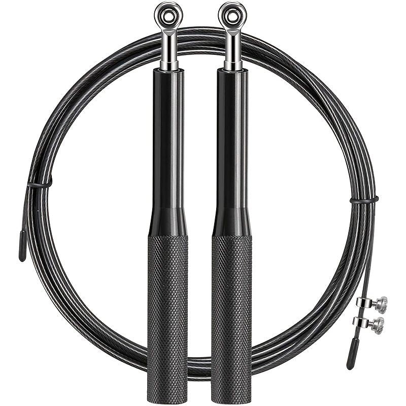 Load image into Gallery viewer, 1pc Black PVC Adjustable Tangle-Free Jump Rope Aluminum For Men And Women Fitness Sports; Home Workout
