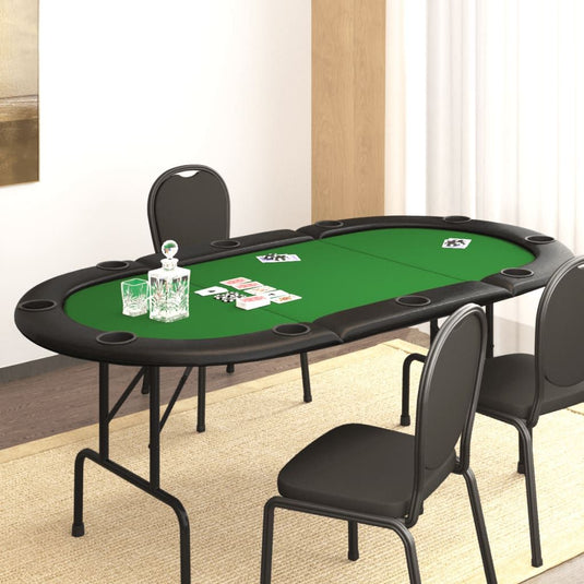 10-Player Folding Poker Table Green 81.1