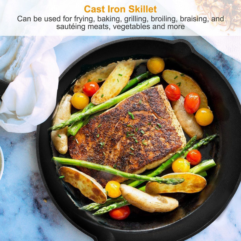 Load image into Gallery viewer, 3Pcs Pre-Seasoned Cast Iron Skillet Set 6/8/10in Non-Stick Oven Safe Cookware Heat-Resistant Frying Pan
