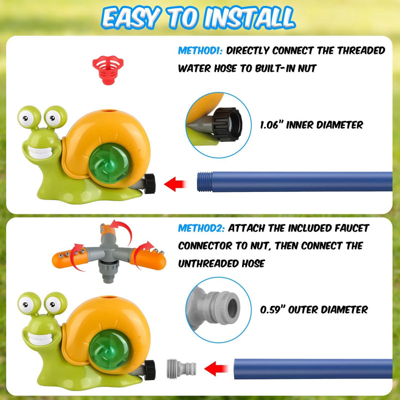 Load image into Gallery viewer, 2-in-1 Snail Baseball Sprinkler – Rotating Summer Water Toy
