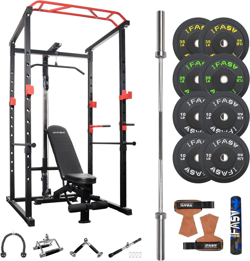 Load image into Gallery viewer, 1000 lbs. Multi-functional Power Cage, Home Adjustable Pull up power Rack Comprehensive Fitness Barbell Rack
