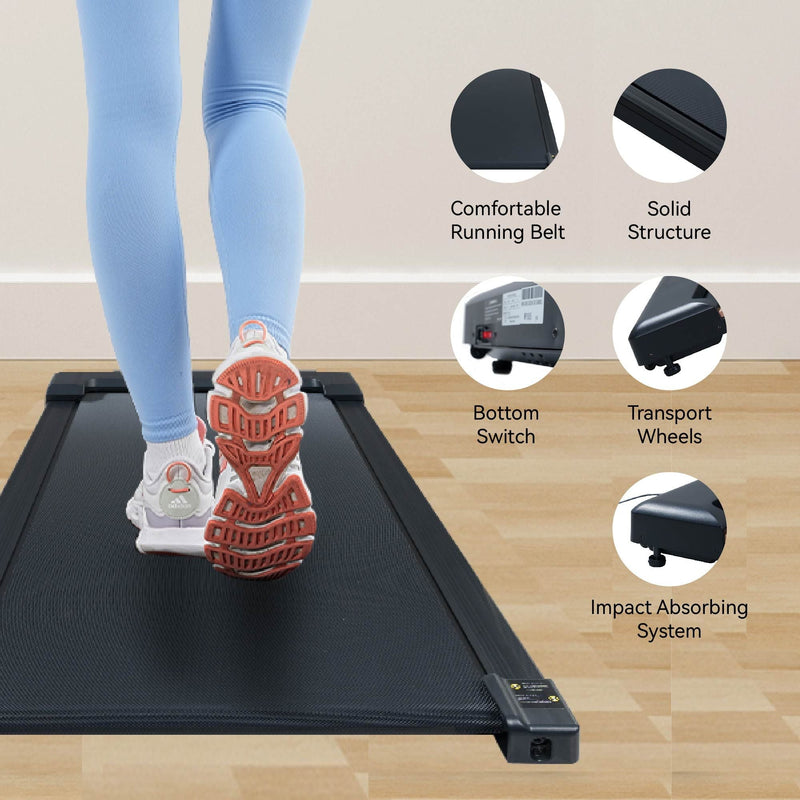 Load image into Gallery viewer, 2.5HP Under Desk Treadmill, Portable Walking Pad for Home &amp; Office, Compact Running &amp; Walking Machine with Remote Control, LED Display, Black
