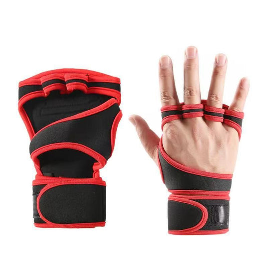 1 Pairs Unisex Weight lifting gloves Training Gloves Fitness Sports Body Building Gymnastics Gym gloves Hand Wrist Palm Protector Gloves