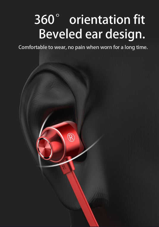 Neck-mounted Wireless earbuds Sports Headphones Neck Bluetooth 5.3 In-Ear Metal Earphones