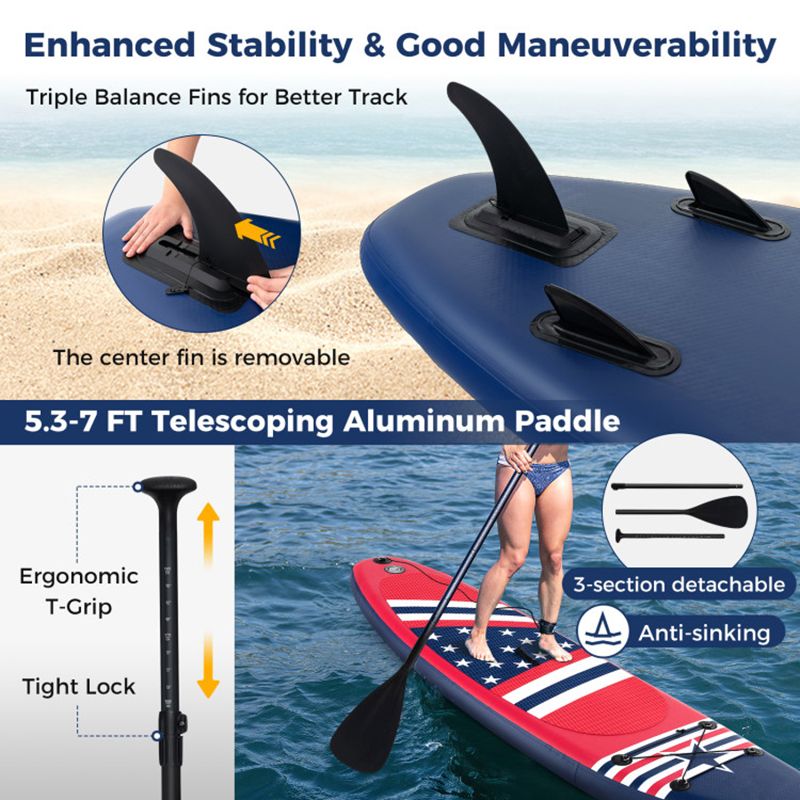 Load image into Gallery viewer, Inflatable Paddle Board with Removable Fin and Backpack
