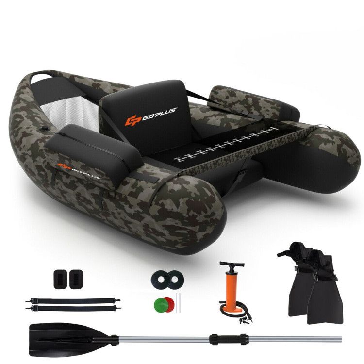 Load image into Gallery viewer, Inflatable Fishing Float Tube with Pump Storage Pockets and Fish Ruler
