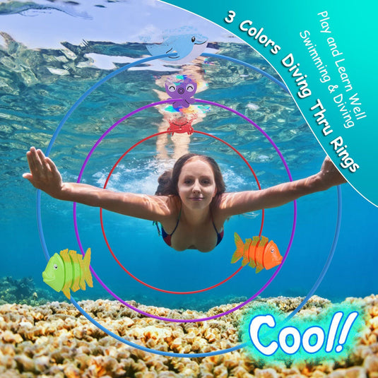 24PCS Kids Diving Pool Toys Set – Rings, Torpedoes, Volleyball