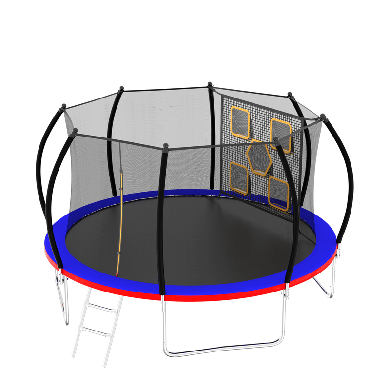 Load image into Gallery viewer, 14FT Trampoline, Outdoor Trampolines for Kids and Adults, Recreational Trampoline with Enclosure Net &amp; Ladder, Round Trampoline ASTM Approved
