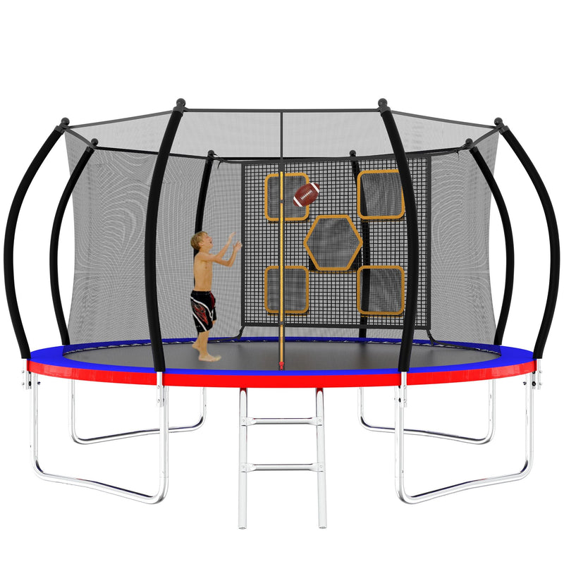 Load image into Gallery viewer, 14FT Trampoline, Outdoor Trampolines for Kids and Adults, Recreational Trampoline with Enclosure Net &amp; Ladder, Round Trampoline ASTM Approved
