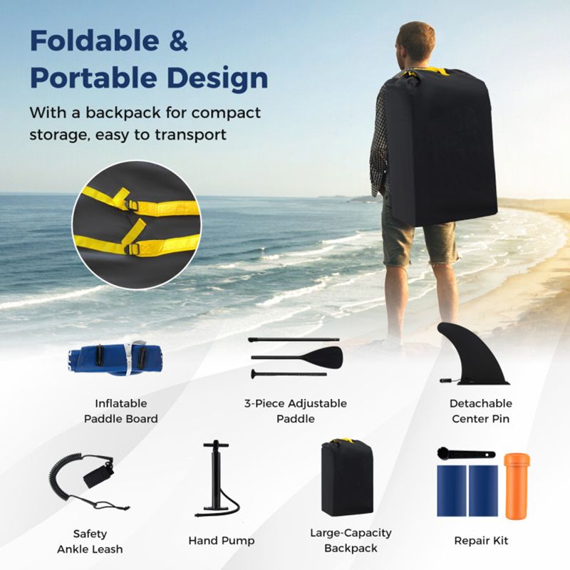 Load image into Gallery viewer, Inflatable Paddle Board with Removable Fin and Backpack

