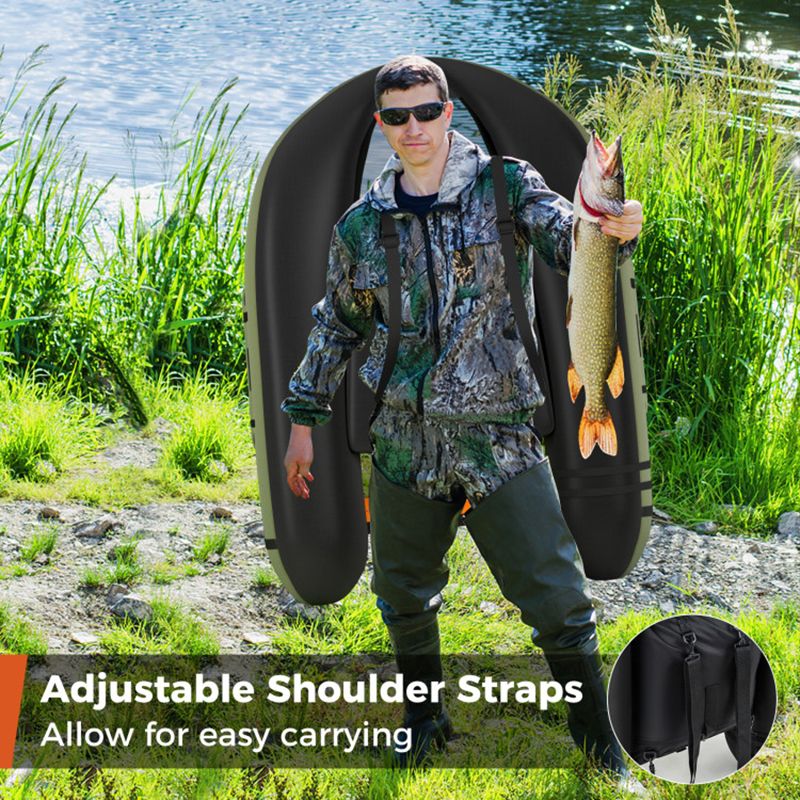 Load image into Gallery viewer, Inflatable Fishing Float Tube with Pump Storage Pockets and Fish Ruler
