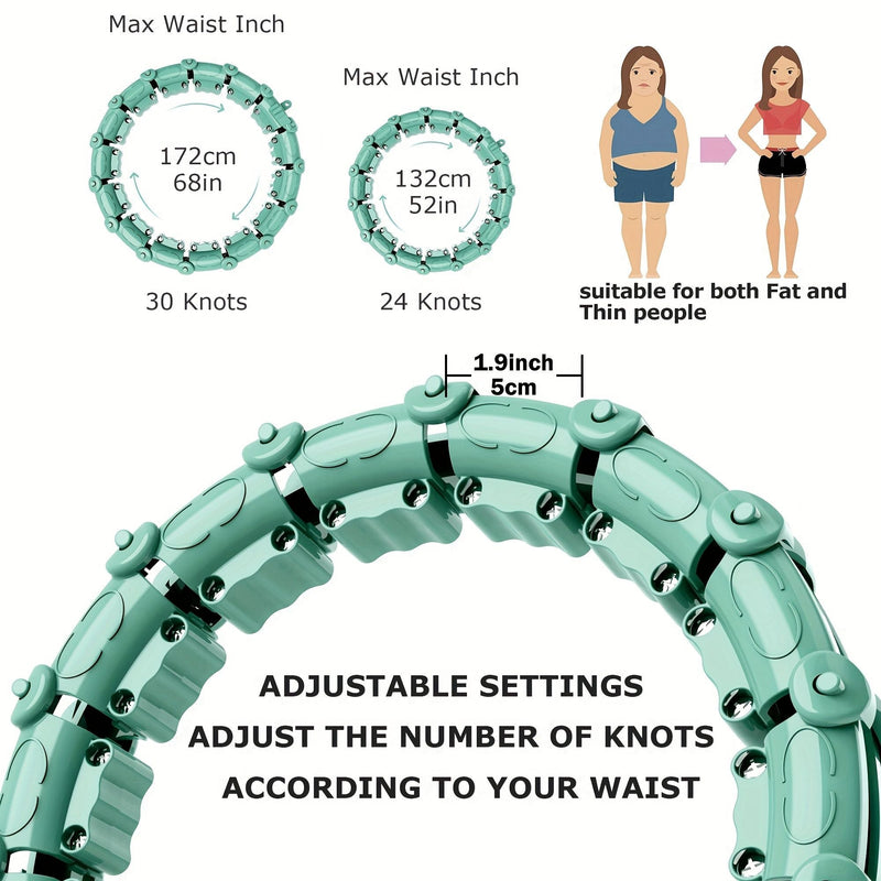 Load image into Gallery viewer, 1pc Smart Weighted Hula Hoops, Fitness Weight Loss Gear, With Detachable Knots &amp; Adjustable Weight
