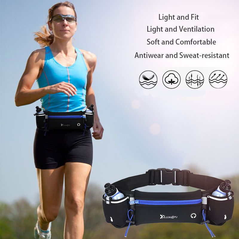 Load image into Gallery viewer, Adjustable Running Belt Fanny Pack With 2 Water Bottle Holder For Men And Women For Fitness Jogging Hiking Travel
