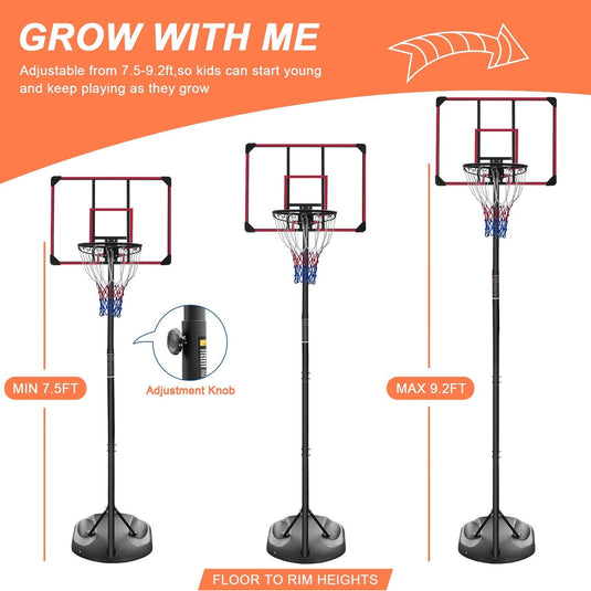 Adjustable Portable Basketball Hoop with 32